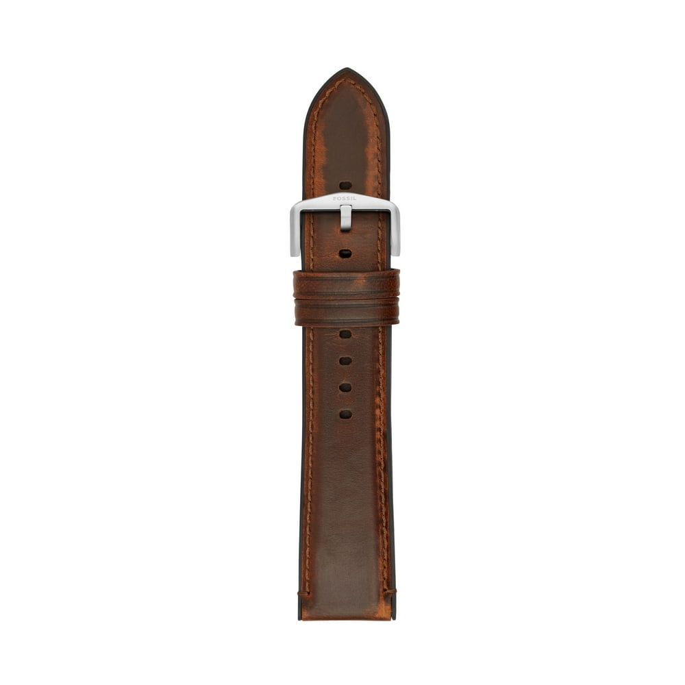 Fossil - Fossil Men's Estate 22mm Dark Brown Leather and Silicone Watch