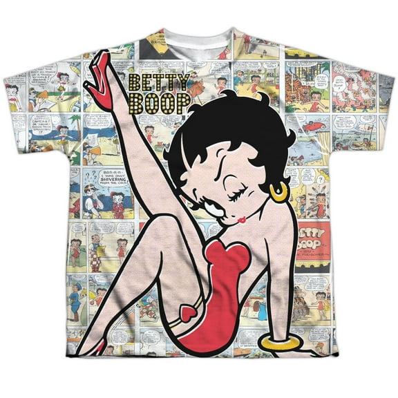 Betty Boop - Vintage Strips - Youth Short Sleeve Shirt - X-Large