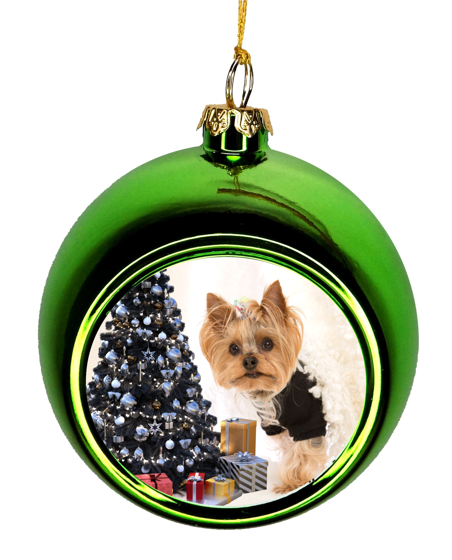 Yorkie Shatter Proof Ball Ornament Dog Holiday Gift Christmas Tree Decoration 