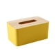 thumbnail image 1 of Decoración moderna para el hogar, baño, oficina y tocador, elegante caja de pañuelos de plástico y madera, funcional soporte para pañuelos faciales, 1 of 8