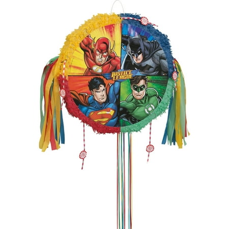 Justice League Pinata, Pull String, 19 x 18 in, 1ct