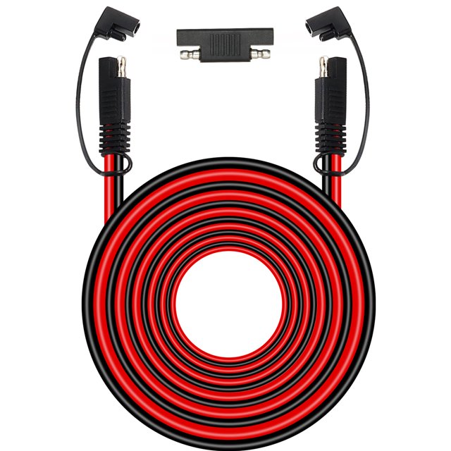 Mookeerf Cable De Extensión Sae 10 Awg – 30 Pies Sae A Sae Cable De Desconexión Rápida Cable De Extensión De Cargador De Batería Resistente Con Adaptador Inverso De Polaridad Sae Para Panel Solar Trol
