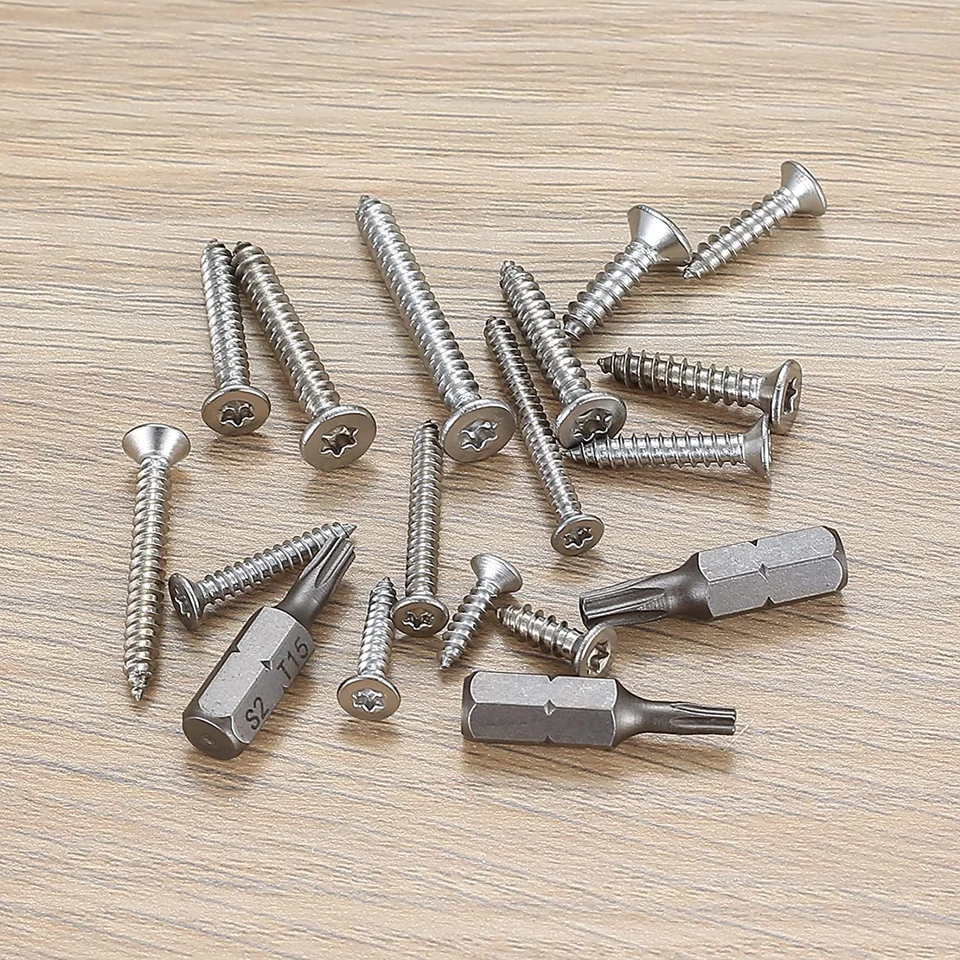 CIRCLE- 400 Pcs M3/M3.5/M4 Wood Screws Torx Head Pan Head Self Tapping Assortment Kit
