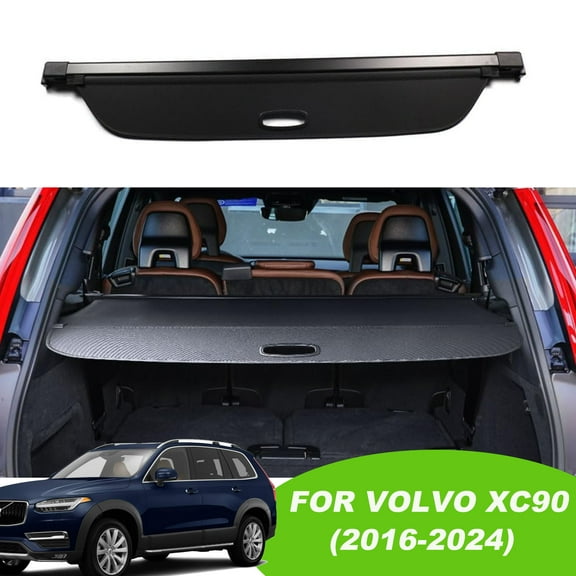 Fit 2016-2025 Volvo XC90 Retractable Cargo Cover for 2016 2017 2018 2019 2020 2021 2022 2023 2024 2025 Volvo XC90 SUV Accessory Rear Trunk Privacy Shade, Black