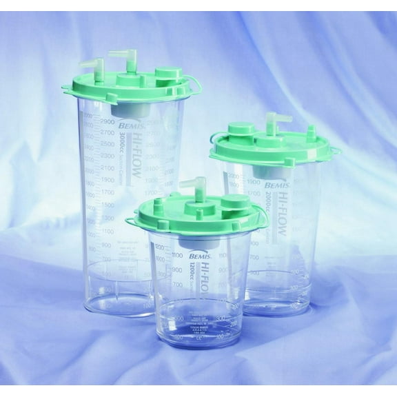 Hi-Flow Suction Canister, 2000 mL Sealing Lid, Bemis Healthcare, 494410 - Sold by: Pack of One