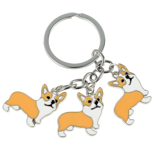 BRIGHTFUFU 1 llavero de perro Corgi, regalo de fiesta, mochila, llavero Corgi, colgante decorativo.