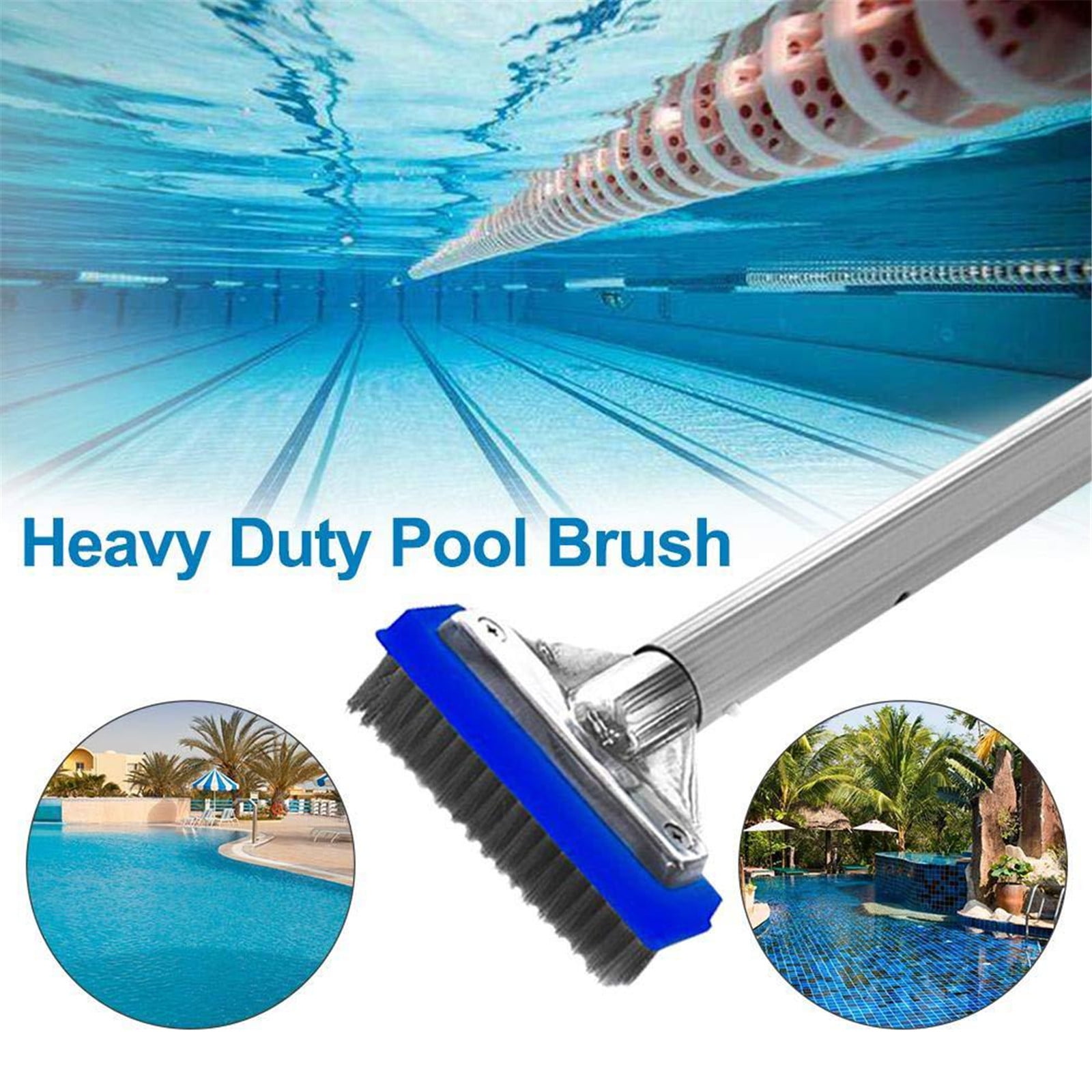 5.5 Heavy Duty Wire Pool Brush Swimming PoolCleaning Tool White Designed for Concrete and Gunite Pools and Walkways