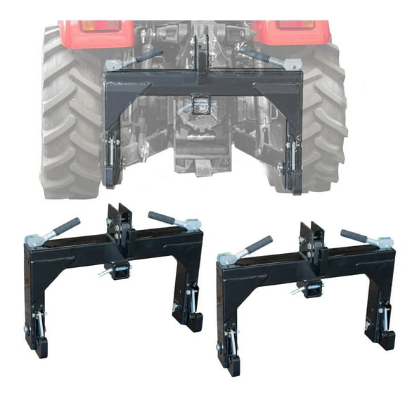 2 Pack 3-Point Quick Hitch and 2" Receiver Compatible w/ Category 1 & 2 Tractors w/ 5 Level Adjustable Bolt - 3000 WLL Heavy Duty Towing Hitch Tractor Drawbar Hitch Adapter for Seeders