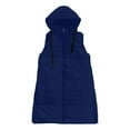 thumbnail image 4 of larppty Long Puffer Vest for Women with Hood Lightweight Sleeveless Down Vest for Spring, Fall & Winter (Blue, S), 4 of 4
