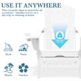 thumbnail image 4 of LOYALICE Folding Adjustable Adirondack Chair with Retractable Ottoman, HDPE Weatherproof Outdoor Chair With Double Cup Holder, White, 4 of 11