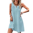 thumbnail image 2 of Womens Swimsuit Cover Up Hollow Out Crochet Coverups Sleeveless Beach Dress Tank Bikini Cover Ups - Knit Swimwear Mesh Bathing Suit Hollow Out Dress - Summer Vacation Travel Dress 2026 Sky Blue XXL, 2 of 6