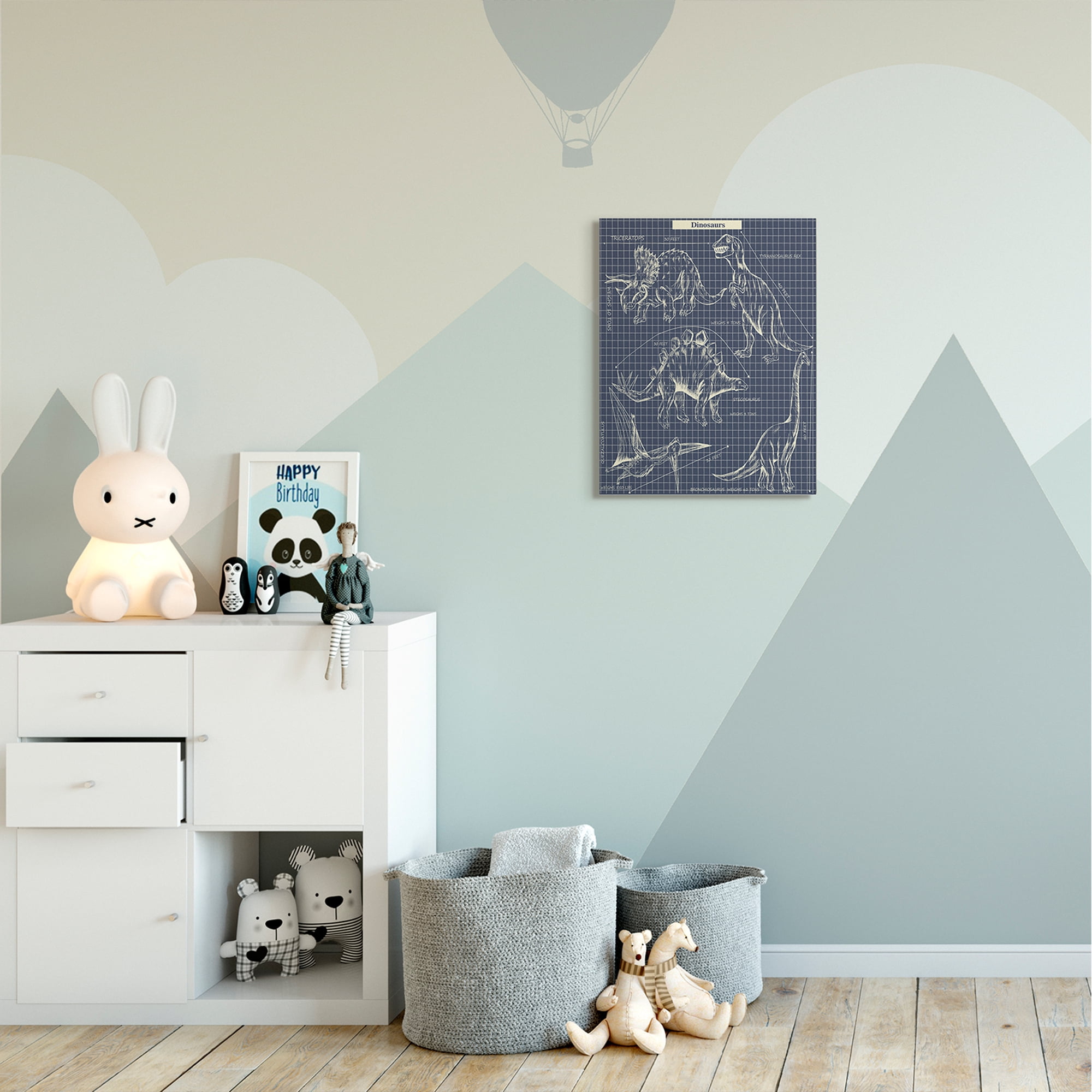 Stupell Industries Vintage Dinosaur Blueprints Dino Fact Graph Canvas Wall Art by Sangita Bachelet