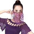 thumbnail image 2 of Cara de malla de vientre,Cara de malla,Cara con ,Cara de Lentejuelas,Accesorio de disfraz de Halloween,Cara de rendimiento Sunnimix Cara de malla de vientre, 2 of 8