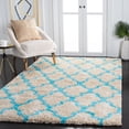 thumbnail image 3 of SAFAVIEH Barcelona Mira Geometric Shag Area Rug, Cream/Blue, 8' x 10', 3 of 12
