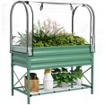 thumbnail image 1 of Outsunny Metal Raised Garden Bed with Cover, Green, 1 of 10