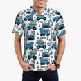 thumbnail image 2 of Balery Blue Excavator Printed Men’s Short Sleeve Polo Shirt, Midweight Men's Shirt,Golf Polo shirts -3X-Large, 2 of 8
