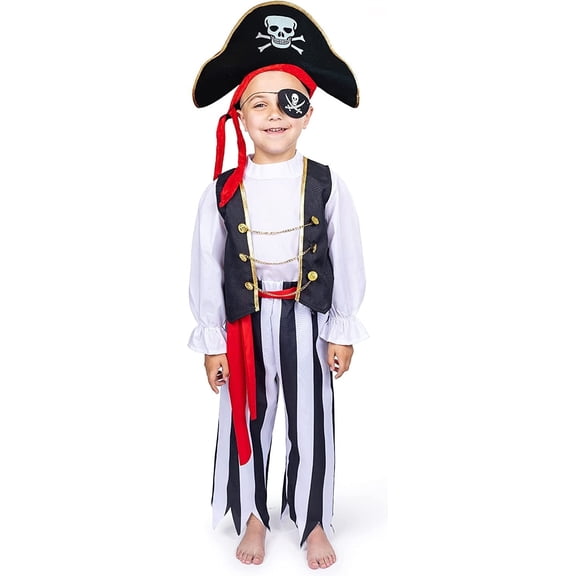 Dress Up America Pirate Set for Boys, Large