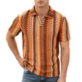 thumbnail image 4 of COSFO Short Sleeve Tshirts Shirts for Men Summer Knit Vintage Graphic Tees Casual V Neck Loose Fit Pullover Jacquard Tops, 4 of 9