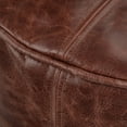 thumbnail image 5 of Connor Boho Round Pouf in Distressed Brown Genuine Leather, 5 of 8