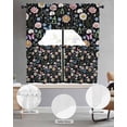 thumbnail image 2 of Spring Floral Swag Curtains for Living Room/Bedroom Windows, Elegant Pastoral Flowers Butterflies Black Kitchen Curtains and Valances Set 36 Inch Length, Light Filtering Swags Valance Curtain Panels, 2 of 5