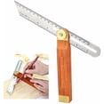 thumbnail image 1 of Bisel Cuadrado Deslizante en Acero Inoxidable y Madera 200mm Falso Escuadra Antidesgaste 0 a 360 Grados Doble Escala Falso Escuadra de Carpintero para Dibujar Diferentes, 1 of 5