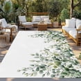 thumbnail image 3 of Outdoor Rug 5x7 ft Boho Floral Waterproof Outdoor Patio Rug Mat Non Slip Outside Area Rugs Carpet for RV,Camping,Porch,Deck,Pool,Balconybackyard,White Flowers Sage Green Leaf, 3 of 9