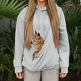 thumbnail image 2 of HXWCHs Women's Custom Cat Mom Hoodie, Winter Kangaroo Pocket Pet Carrier Sweatshirt, Personalizable Light Gray XXXL, 2 of 6