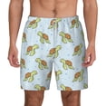 thumbnail image 2 of Goofa Cartoon Sea Turtle Printed Men's Swim Trunks Board Shorts Quick Dry Mens Swimming Trunks with Compression Liner,Breathable Fit Hawaii Beach Shorts-X-Large, 2 of 9