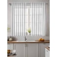 thumbnail image 2 of Grey Striped Curtains 54 Inch Length, Sheer Curtains for Bedroom Living Room Window Modern Farmhouse Gray White Stripes Rod Pocket Voile Drapes Kitchen Curtains Small Half Window 42"x54" 2 Panels, 2 of 7