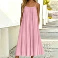 thumbnail image 2 of Maxi Dress for Women Ihhxva Sleeveless Relaxed Fit Pleated Stretchable Summer Breathable - Spaghetti Strap Casual Beach Vacation Sundress Loose S-2XL, 2 of 8