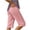 *Pink, variant on Binmer Women's Elastic High Waist Linen Cotton Bermuda Shorts with Pockets,Casual Loose Fit Shorts Army Green,Women's Plus L