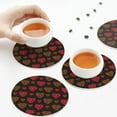 thumbnail image 4 of Leather Coasters with Heat-resistant for Drinks, Gold Glitter Heart -标题2 Round Shape, 4 of 5