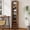 Brown, variant on VECELO 71 Inch Tall Narrow Adjustable Bookshelf, Slim Storage Display Rack with Elevated Base for Bedroom Living Room Small Spaces, White