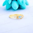 thumbnail image 3 of Marquise cut Moonstone engagement ring Unique Rose gold ring Marquise cut Moissanite Cluster Art deco Promise Anniversary ring for women, 3 of 5