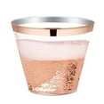 thumbnail image 4 of 25 Pieces Transparent With Gold Edge Plastic Cups Drinking Cups For Party Wedding  Camping  Beach And Picnic, 4 of 6