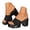 Black, variant on Women's Plaid Platform Wedge Sandals Chunky Heeles Mule Open Toe Slip On Slide Shoes Elegant Dressy Pumps Blue Size 8.5