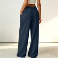 thumbnail image 6 of DHFJKG Wide Leg Pants For Women Corduroy Palazzo Workwear Elastic Waistband Long Pants Fall Clothes, 6 of 7