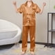 thumbnail image 4 of Niñas Ropa Color Sólido Manga Corta Traje de Hogar 60% Algodón 40% Lino, Invierno Bebé Niños Ropa Conjunto para Niño Pequeño, 4 of 6