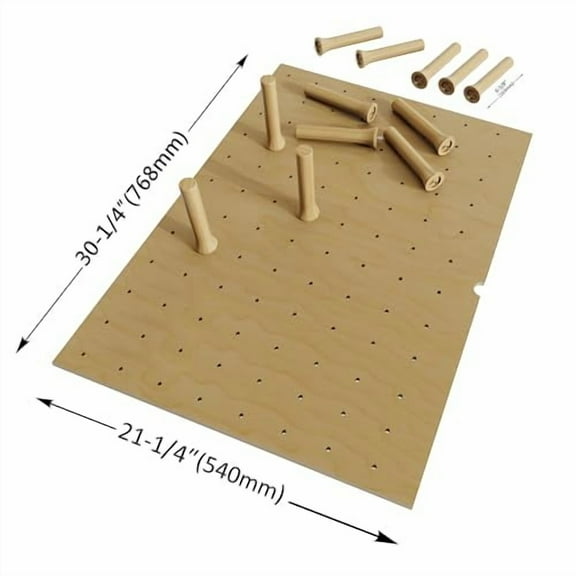 Dowell 30.25" x 21.25" Drawer Organizer Wood Peg Board - 12Pegs