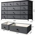 thumbnail image 3 of Dresser TV Stand for 55" TV with 13 Drawers, Wide Dresser for Bedroom, Large Dressers & Chest of Drawers for Bedroom Living Room Entryway, Sturdy Metal Frame, 39.4"Wx 31.5"H x 11.8"D,Dark Gray, 3 of 13