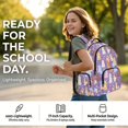 thumbnail image 4 of Uorisanigo Cute Dog Purple School Backpack Set for Boys and Girls with Meal Bag Water Bottle Case and Pencil Holder Large Capacity 17 Inch Bookbag for Middle School, 4 of 7