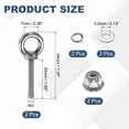 thumbnail image 2 of Uxcell M3 x Boulon de Levage 20mm, 2 Pcs 302 Acier Inoxydable, 2 of 6