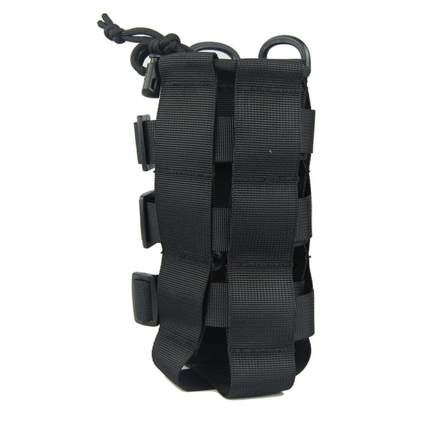 Yuarrent Bolsa de botella de agua de viaje de 2,5 l, funda ajustable con cordón para botella, escalada, senderismo, Camping, bolsas de agua, Escalada Negro 2.5L