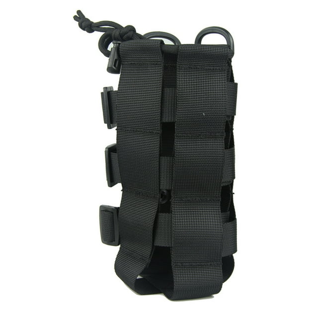 Yuarrent Bolsa de botella de agua de viaje de 2,5 l, funda ajustable con cordón para botella, escalada, senderismo, Camping, bolsas de agua, Escalada Negro 2.5L