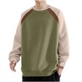 thumbnail image 2 of Elvqul Mens Sweatshirts Crewneck Solid Green Sweatshirts for Men No Hood, 2 of 7