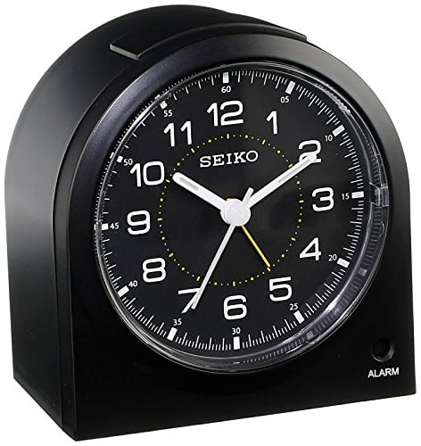 Seiko Beep Alarm Clock, Black, Battery Quartz, Analog, QHE085KLH -  