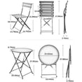 thumbnail image 2 of Boyel Living Patio Bistro Set, Folding Outdoor Patio Table and Chairs, Foldable Patio Steel Furniture Sets, Black, 2 of 7