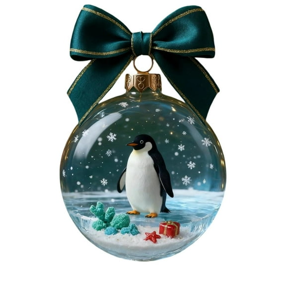 FastXmas Christmas Snow Globe with Artificial Dog/Bee/​Sea Turtle/Pine Tree Hanging Decoration, 3.15" Xmas Tree Hanging Ornaments,Resin Snow Globe Decor for Christmas Tree,HOliday,Party,Home Decor