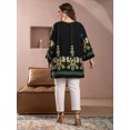 thumbnail image 3 of U.Vomade Nouvelles Chemises pour Femmes Grande Taille Manches Longues Col Rond Imprimé Floral Chemises Décontractées Amples Surdimensionnées Hauts pour Femmes, 3 of 4