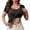Black, variant on Women's Short Sleeve Shirts with Built in Bra Summer Basic T-Shirts Workout Yoga Tops Athletic Shelf Bra Tops Red XXL